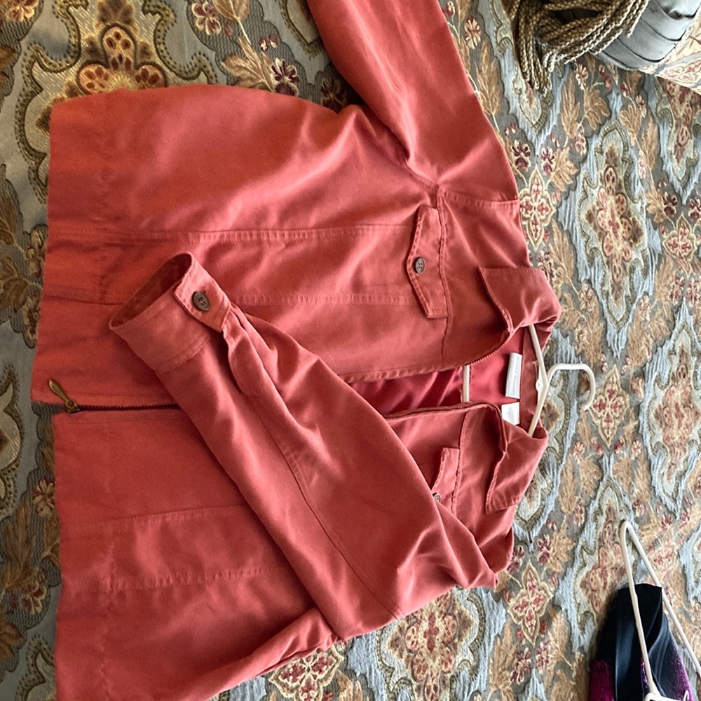 Coral color boomer jacket
